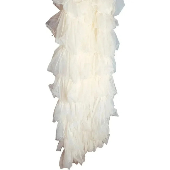 The Post Tiered Mesh Chiffon Ruffle Knee-Length Dress - Picture 5 of 12